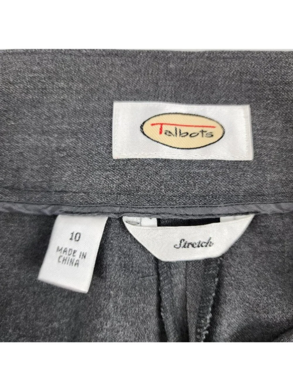 Talbots Pants Womens 10 Gray Stretch Dress Pants Side Zip (30x31)